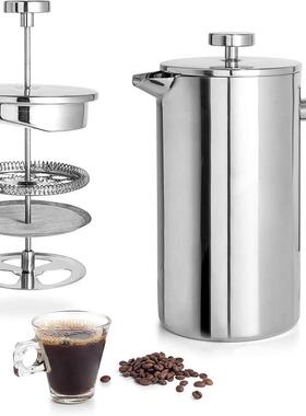 Professional French Press Coffee Maker 34oz (1 Litre) Silver