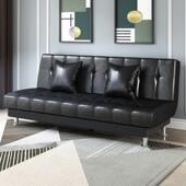 公寓客厅油蜡PU皮革出租房三人小户型理发店可折叠两用沙发床