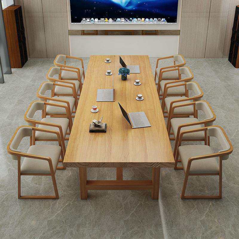 实木办公现代简约商用会桌议办公室桌办公长方形洽HY-046桌谈桌椅