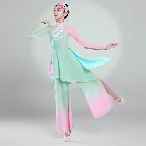 正品新款童古儿典舞演出服女飘出逸艺考服伞舞扇子舞少儿剧蹈目舞