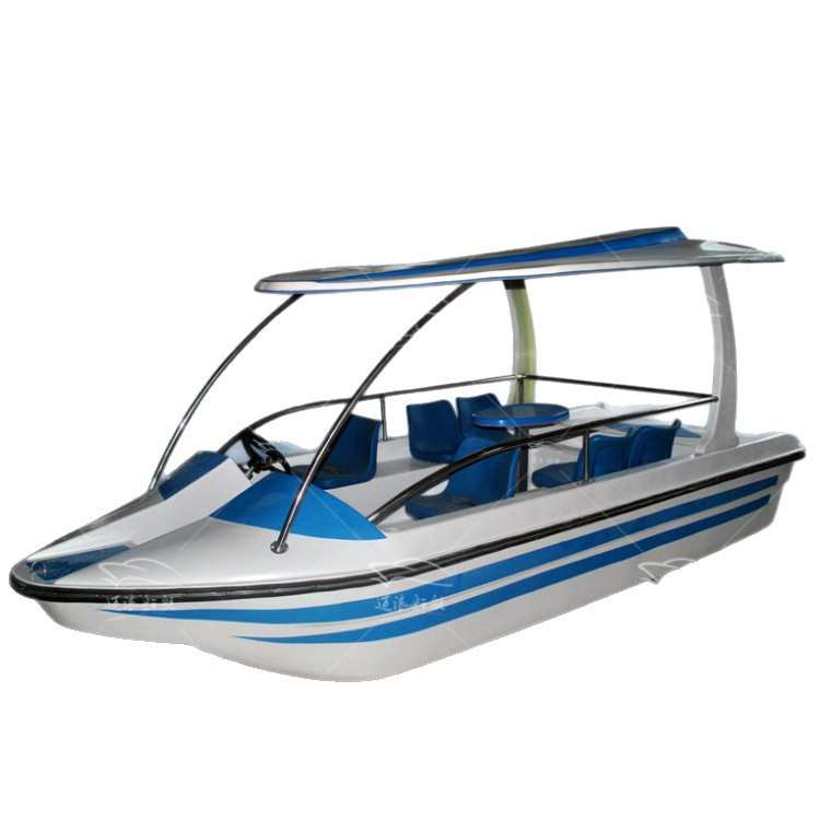 8/10座玻璃钢电动船公园游船 双层加厚公园景区休闲观光小型游船