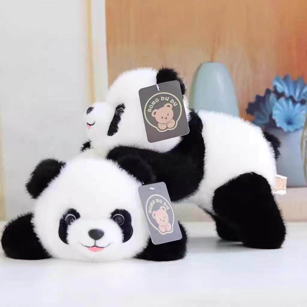可爱熊猫公仔花花毛绒玩具大熊猫玩偶布抓机娃娃公仔儿童礼物
