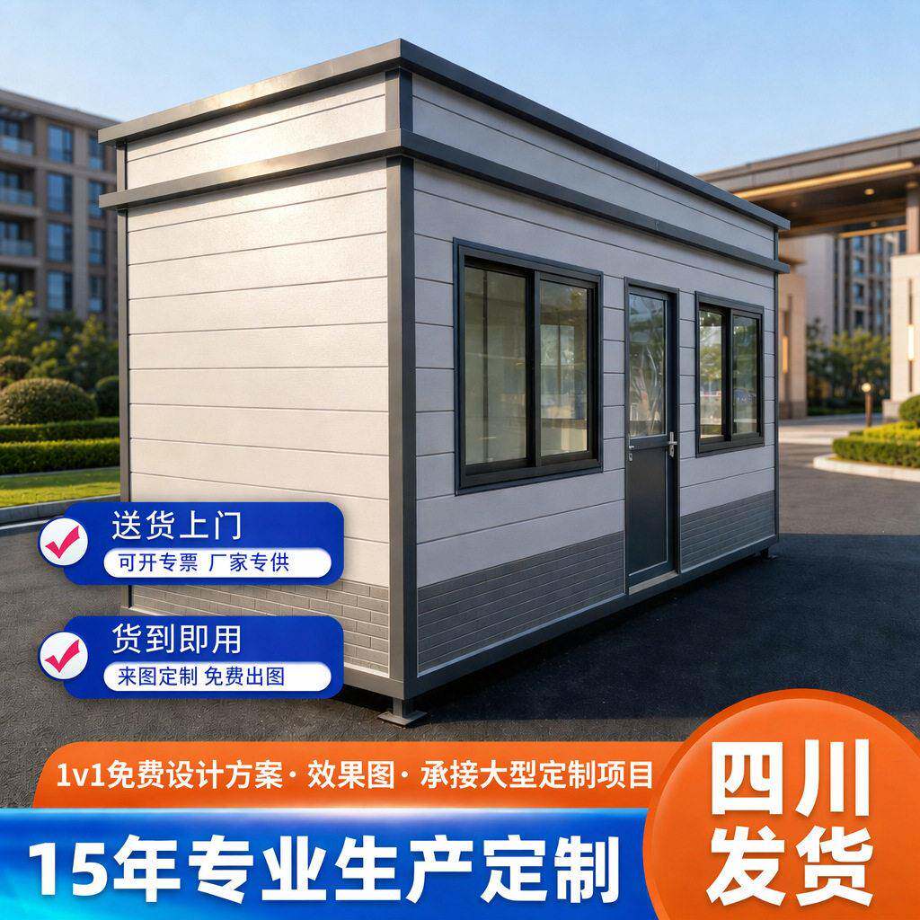 金属雕花板岗亭保安亭户外可移动停车场小区物业门卫值班室可拆卸