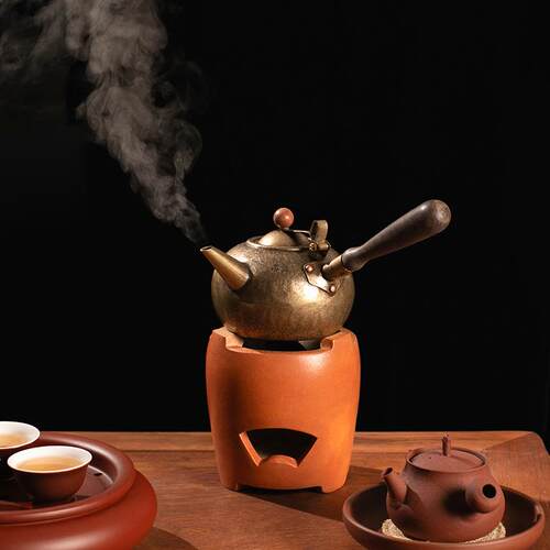 传统闽西副榜手工红泥炭火煮茶炉潮汕工夫茶具室内电炭两用小火炭