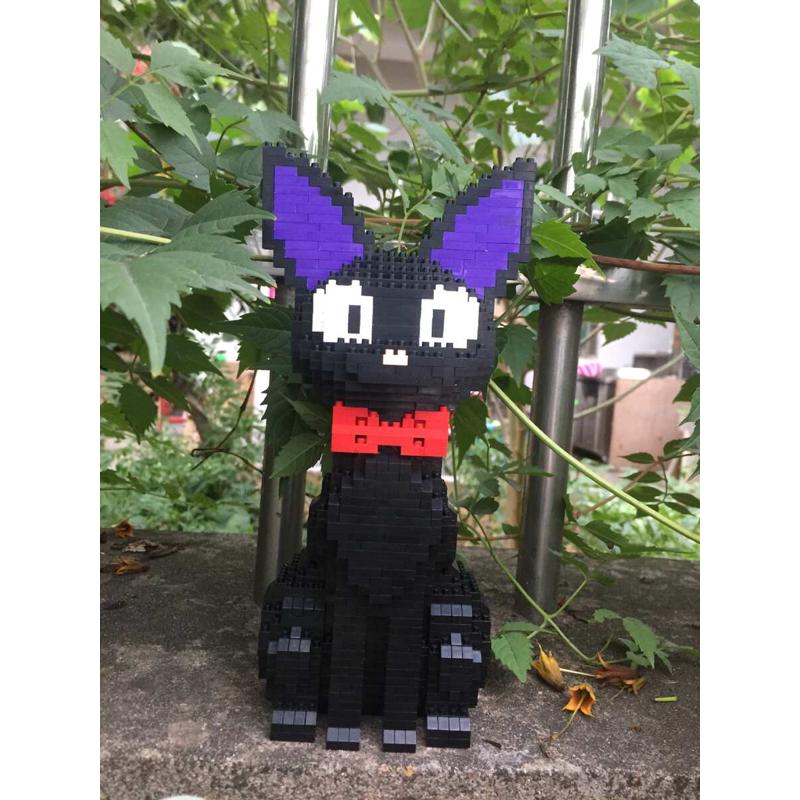 babu 8806吉吉猫积木动漫黑色猫咪造型摆件小颗粒拼装玩具礼物
