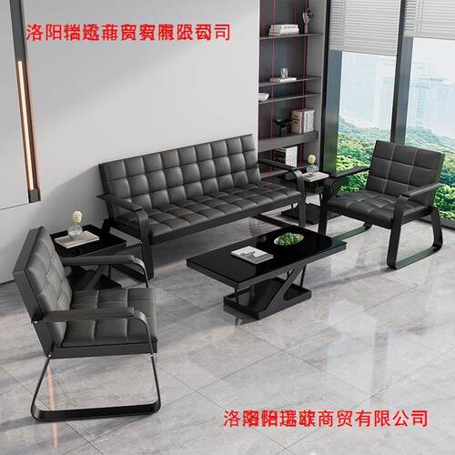 办公沙发茶几组合三人位连排椅接待沙发铁架候诊排椅等候椅长条椅