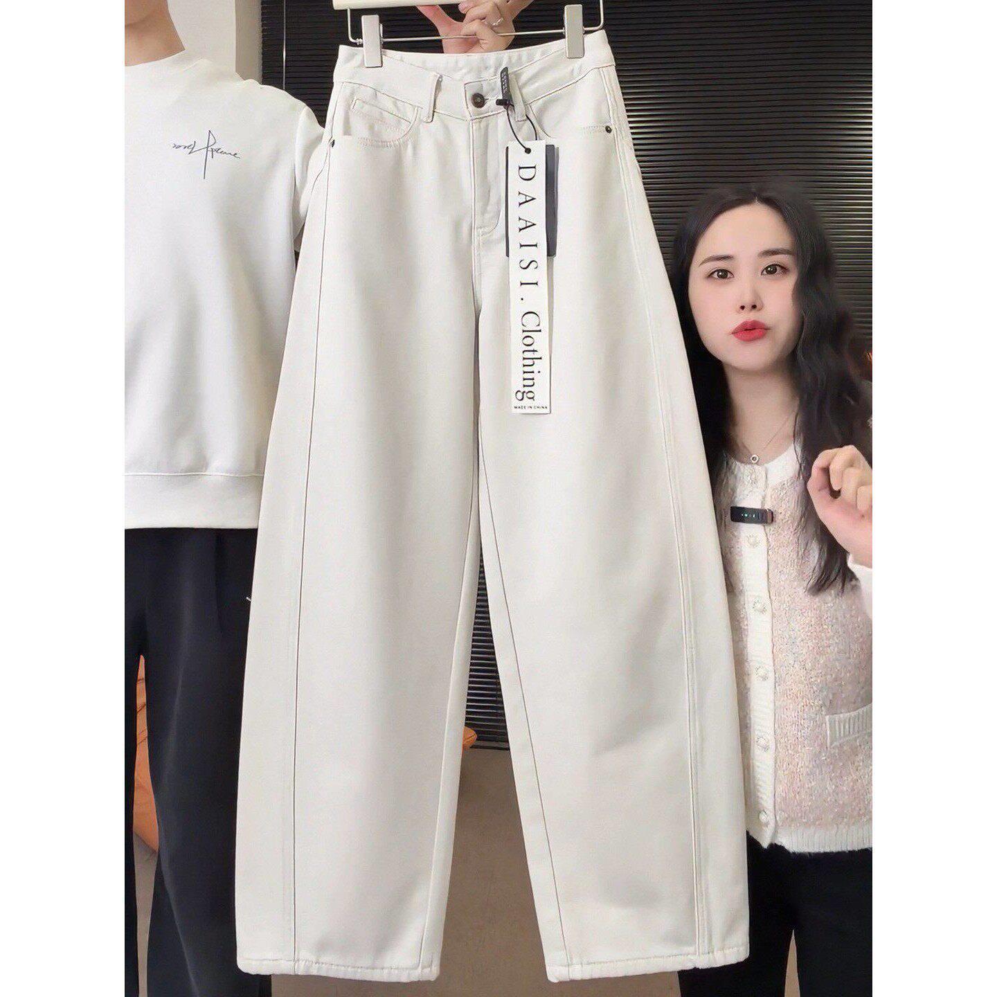 潮牌宽松牛仔弯刀裤女春季新款时尚爆款休闲显瘦镰刀裤百搭休闲裤