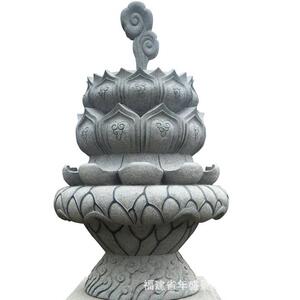 石雕莲花雕塑 寺院石材吉祥八宝 福建雕刻工艺