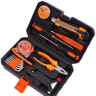 物业维修数显电笔螺丝刀便携工具箱 家用9件整套五金工具组合套装