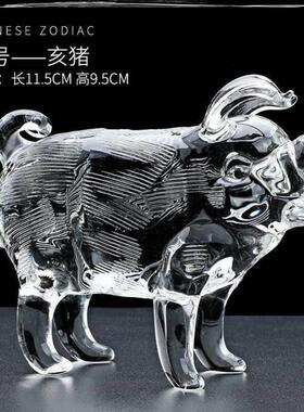 水晶十二12生肖鼠牛虎兔龙马羊猴鸡狗猪属相玻璃摆件工艺品
