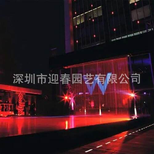 科技水帘数字水幕动态流水光纤瀑布景观喷泉现代文字动画水帘