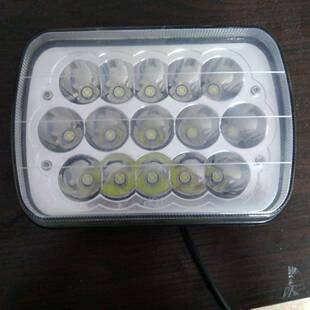 15LED远近7寸LED工作灯带H4插头45W大灯日行灯带光圈
