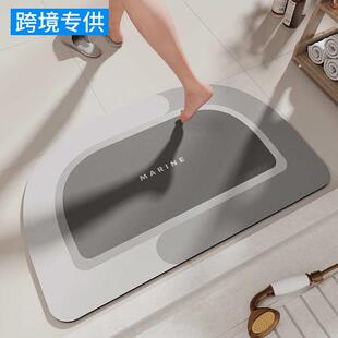 跨境软硅藻泥浴室吸水地垫厕所卫生间门口脚垫家用防滑洗手间垫子