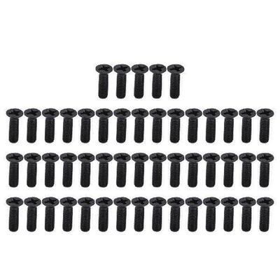 50Pcs M3 Black Galvanized Countersunk Screws DIN 965