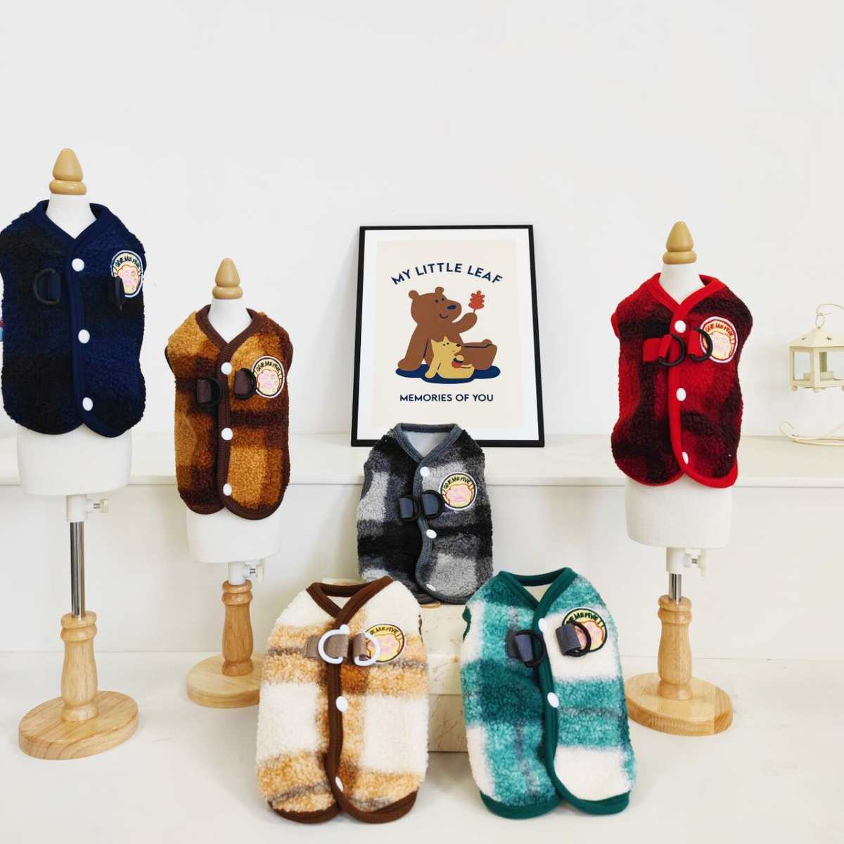迪颗粒犬背小型狗狗衣服牵引泰款马甲秋冬装开厚扣宠物用品猫咪绒