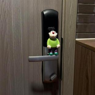 胖虎入户门把手装饰公仔摆件挂件大门外智能密码锁乔迁新居家居