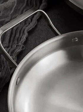 Stable Cooking Pans Kitchen Cookware Double Handle Steel
