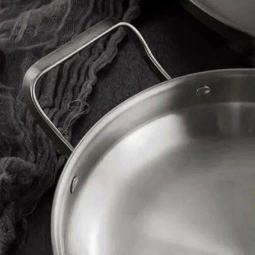 Stable Cooking Pans Kitchen Cookware Double Handle Steel