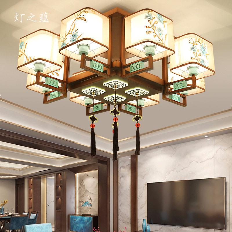 新中式吸顶灯禅意中国风古典大气客厅灯家用餐厅卧室灯铁艺灯具