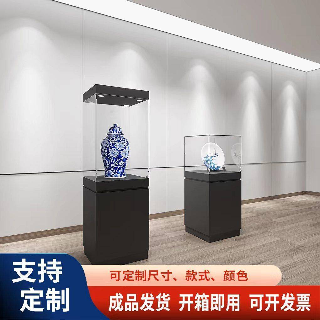 木质博物馆古董展示柜文物收藏品玉瓷器珠宝玻璃柜产品展览柜台文
