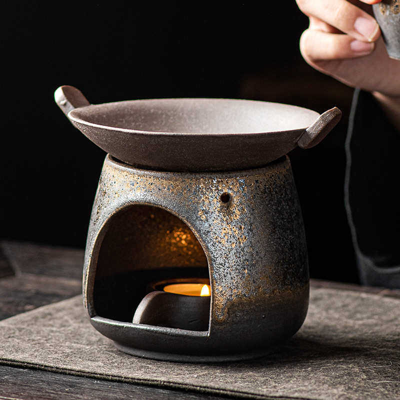 鎏金围炉烤茶炉陶瓷炒茶器复古烤茶碟焙茶炉套装蜡烛加热茶道配件,餐饮具,茶具礼盒,淘宝优惠券,粉丝福利购,淘宝优惠卷