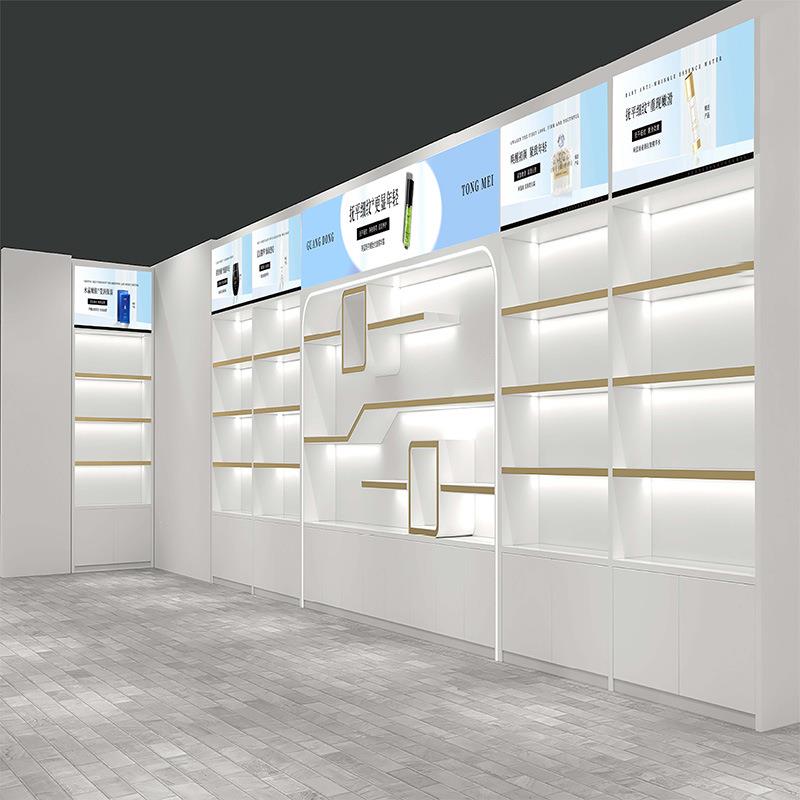 烤漆展示柜带灯活动商品多层展柜陈列柜美容院化妆品展厅展示柜
