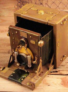 复古铁皮相机模型摄影道具家居软装饰品老式相机橱窗陈列摆件