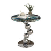 边角小圆高级感客厅角简茶几极几几艺术家用意识现代几沙发大理石