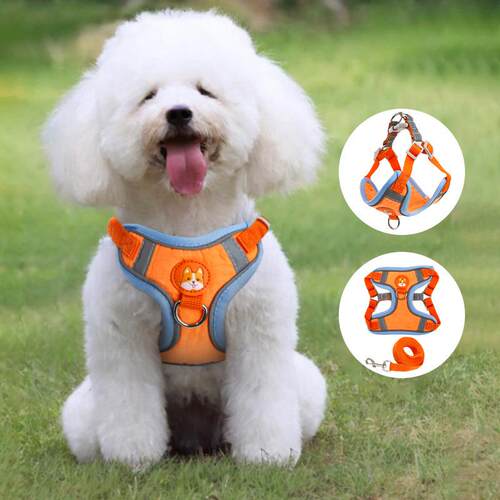 Hot-selling Pet Chest Harness: Suede Dog Harness with Reflec