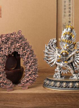 闯隆《大威德金刚护法像》铜像5寸《大威德愤怒像》精工雕像摆件