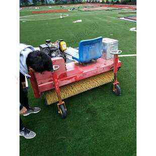 座驾式 汽油梳草机电动草坪梳理机校园跑道草坪梳草充砂一体机