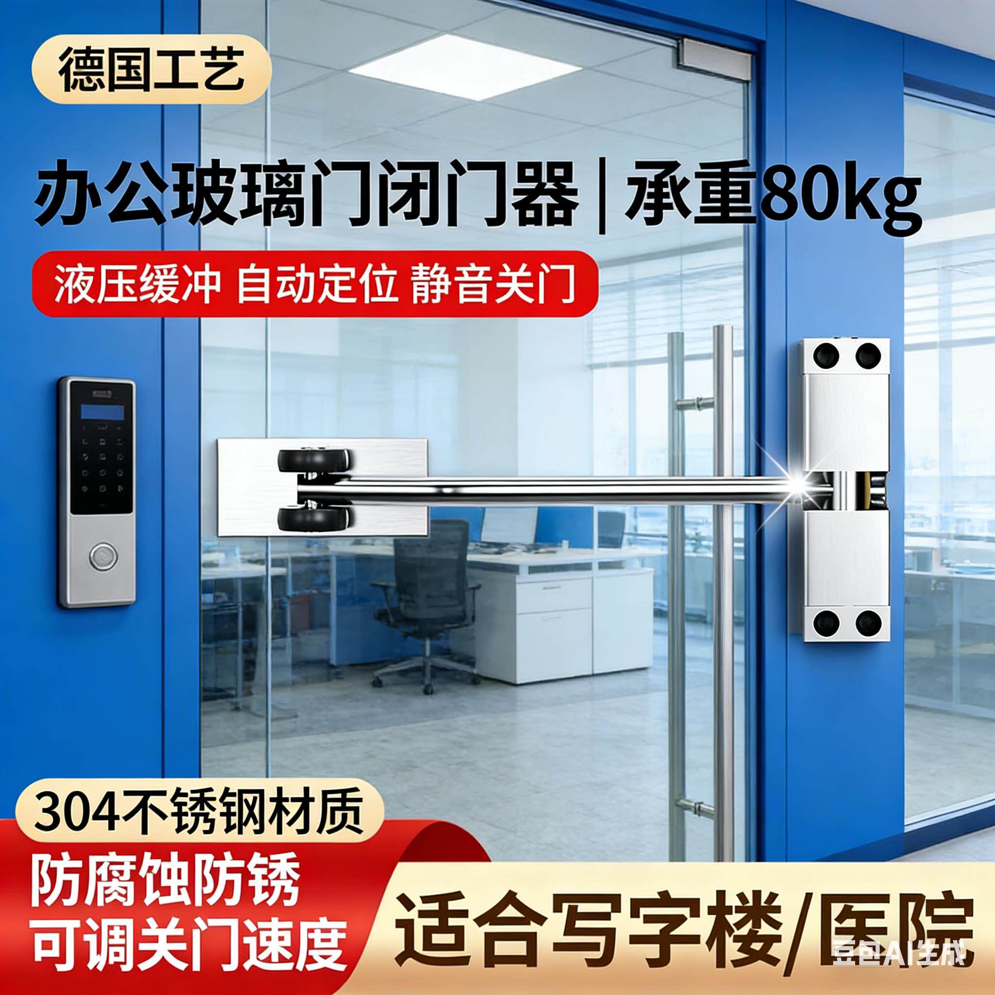 推拉器回弹静音闭门器自动家用关门防撞关门简易安装装置闭合方型