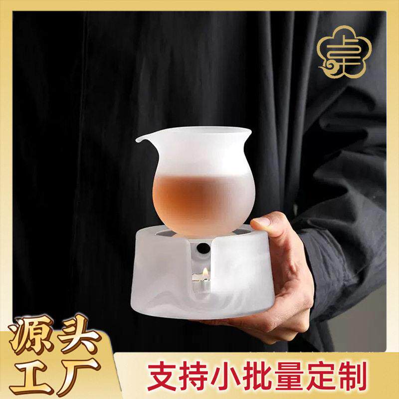 水墨琉璃温茶炉花茶壶蜡烛煮茶炉水晶底座加热炉酒店餐厅烤煮茶器