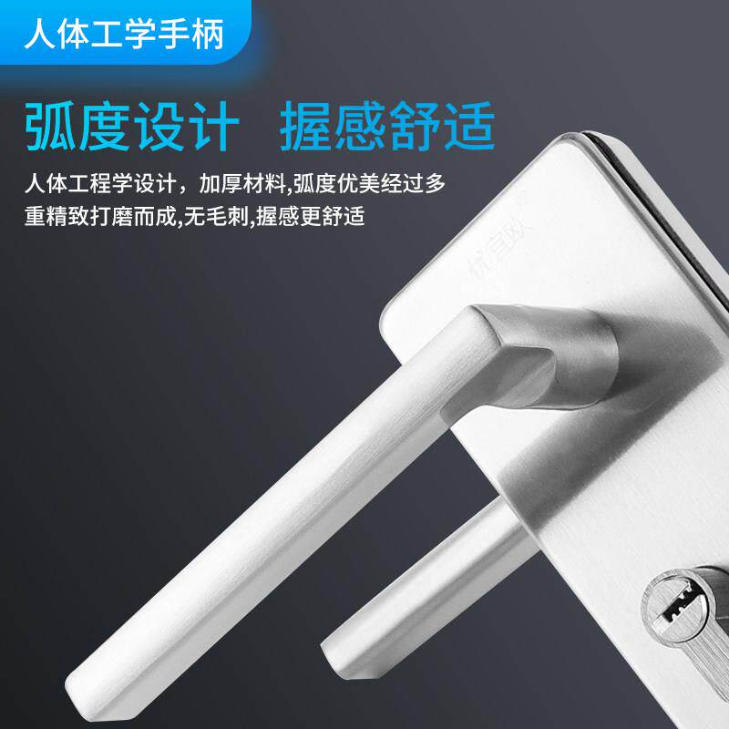 玻璃办门锁公拉门双门钻孔锁suo558无框玻室璃锁门框单门锁304材