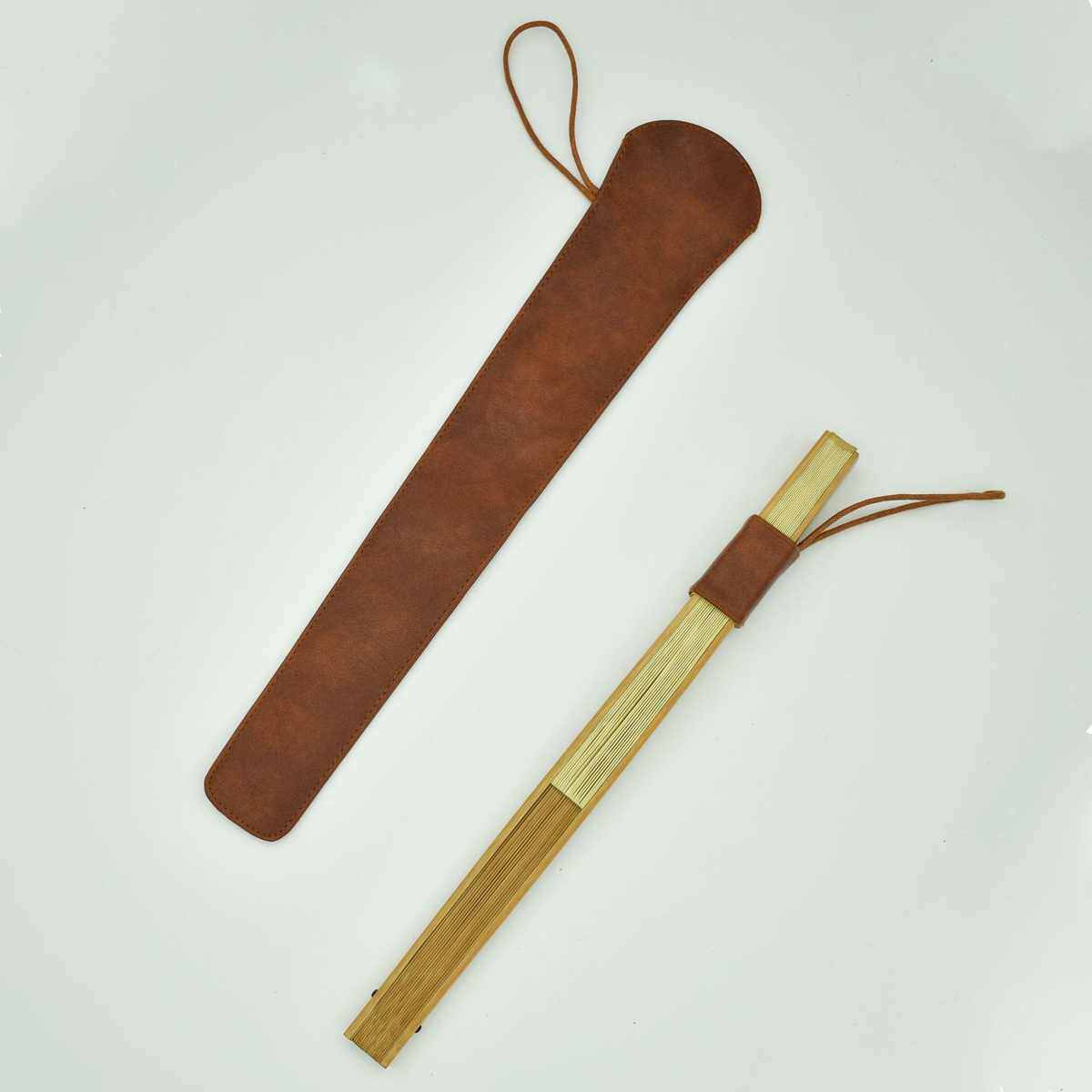 新款95寸仿真牛皮扇袋子古玩折扇扇套古风收纳10寸宣纸折扇套扇箍