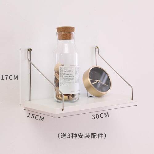 文艺书架免打孔墙壁床头墙面挂墙装饰卧室木板多功能隔板创意收纳