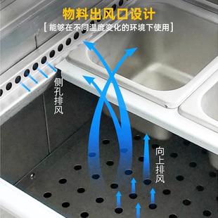 披萨743撒料工作台商用比萨风冷冰保鲜沙拉柜厨房箱冷藏操冷作