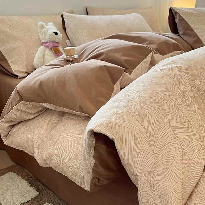 2025新款秋冬加厚磨毛四件套全棉纯棉被套床单床品宿舍床上三件套