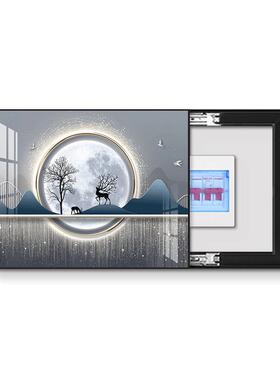 现遮代轻奢电表配箱装饰画孔BQ860568福禄电箱壁画客厅免打电闸开