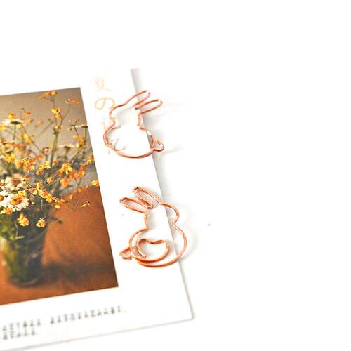 创意可爱动物回形针个性办公小书签标记高颜值卡通兔子造型曲别针