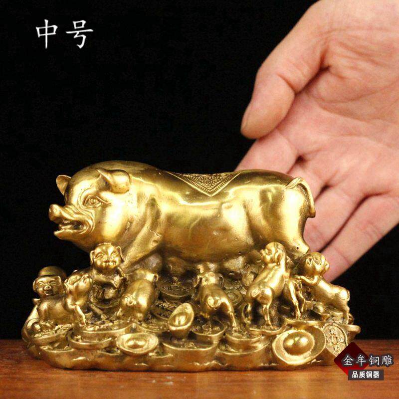 铜猪摆件多小猪十二生肖猪书房办公室客厅工艺品摆件