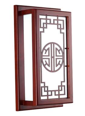 现代中式实木壁灯床头灯仿古阳台过道卧室灯具新中式工程壁灯雕花