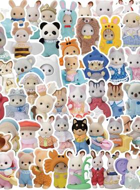 55PCS Cute Calico Critters Graffiti Stickers Children