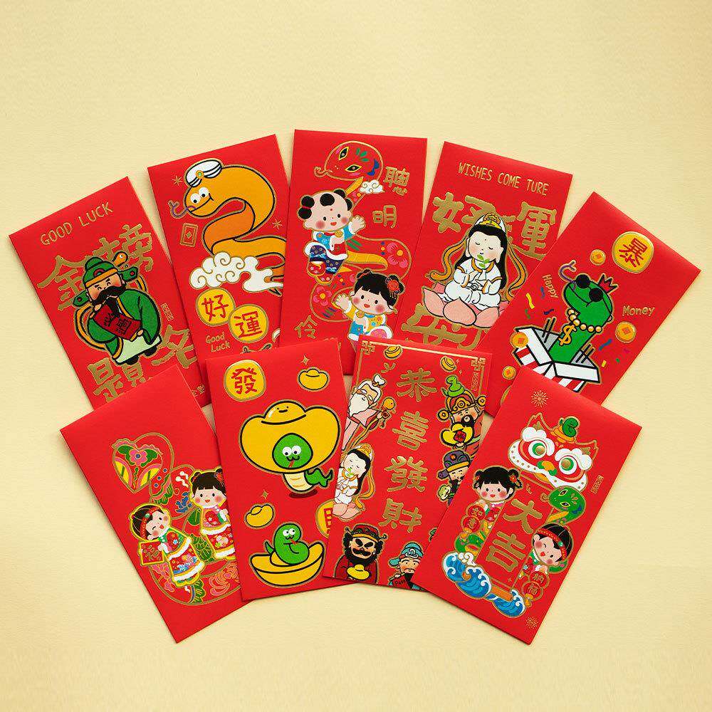 可爱蛇年红包2025小孩朋友满月生日随礼卡通新年压岁利是封礼金袋