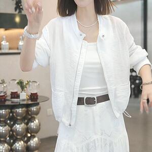 时尚薄款长袖冰丝防晒外套女夏季2026新款透气百搭短款拉链防晒衣