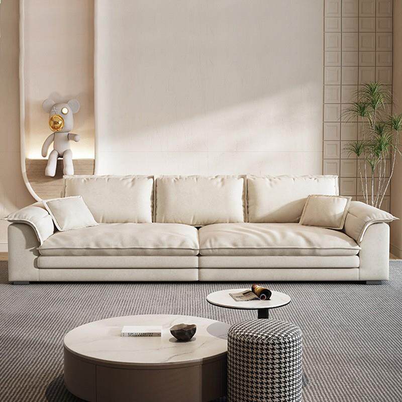 佛山家具科技布艺沙发现代客厅磨砂布沙发直排羽绒奶油风帆船沙发