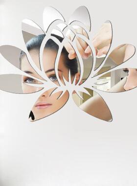 荷花 自粘 3d立体 镜面墙贴 可自来尺寸 厂家直销 35X25cm 背景墙