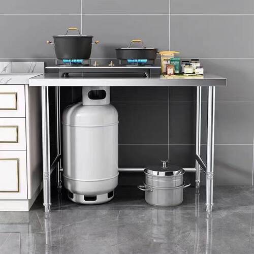 不锈钢加厚工作台厨房切菜单层瓦斯罐操作台灶台酒店饭店商用桌子