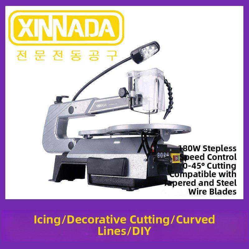 新达台式拼图电动木工线锯家用多功能木板切割机拉纹线雕机