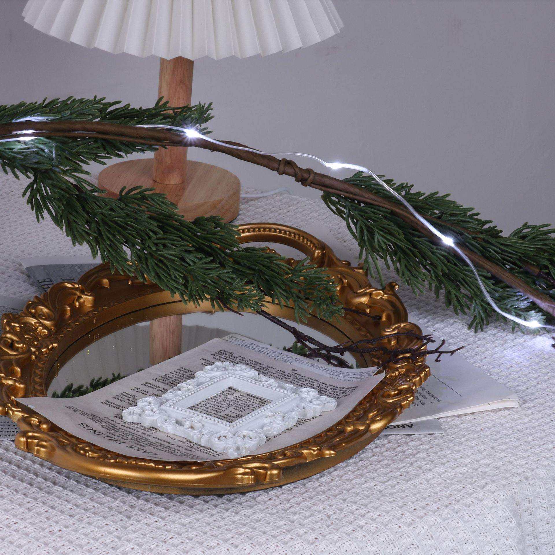 万圣节仿真藤条装饰仿真植物松柏叶藤家居室外门挂藤条绿色植物